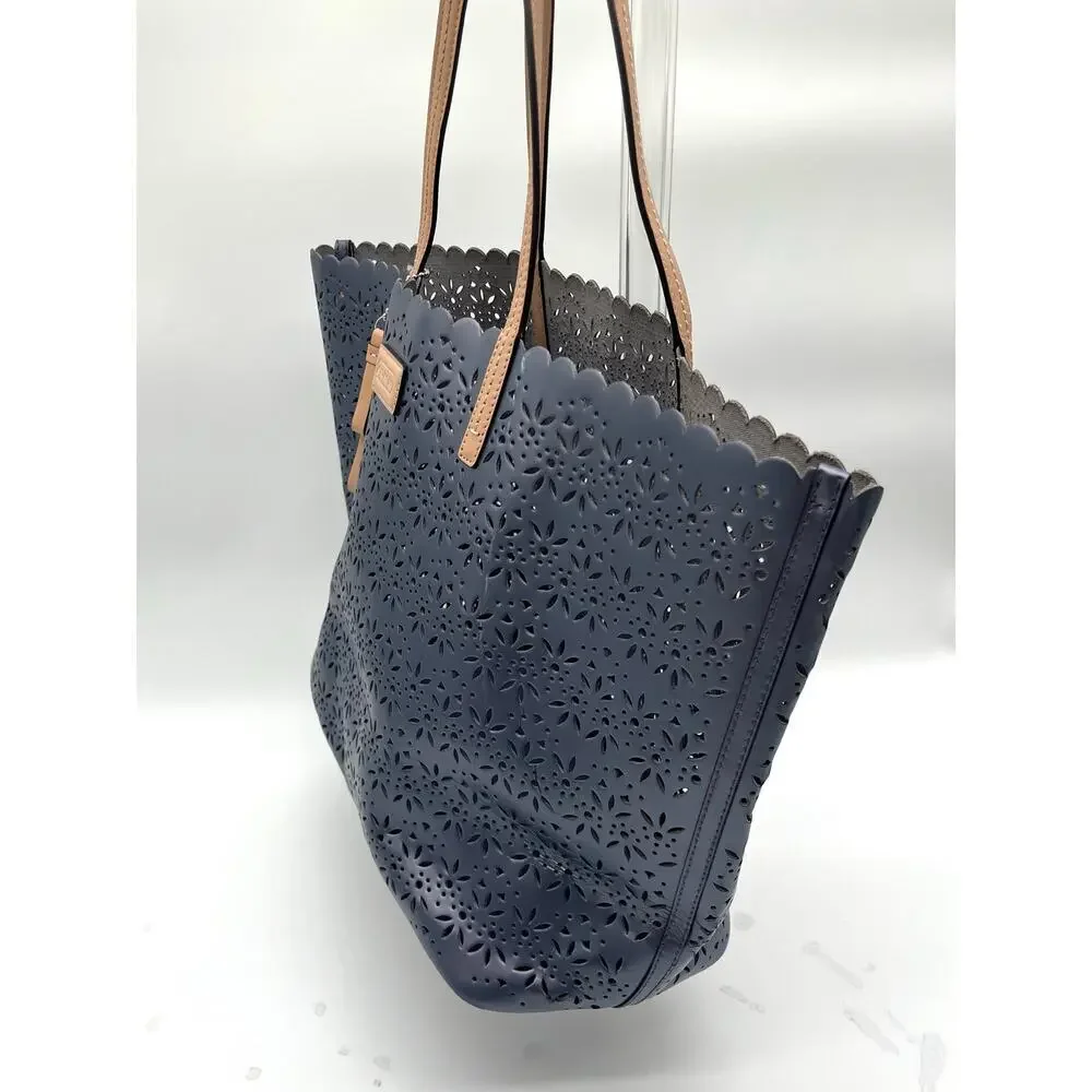 COACH Rare Park Metro Eyelet Leather Tote, Perforated, COA INCLUDED